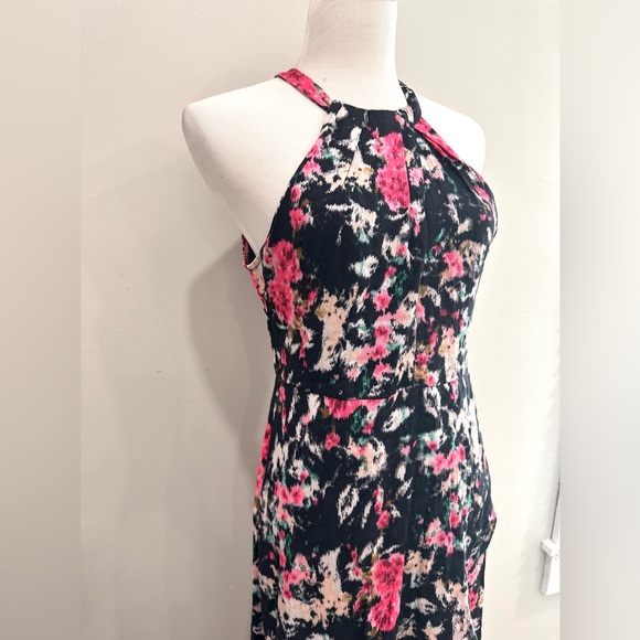ASTR Floral Hi Low Midi Halter Dress Medium - Picture 2 of 10